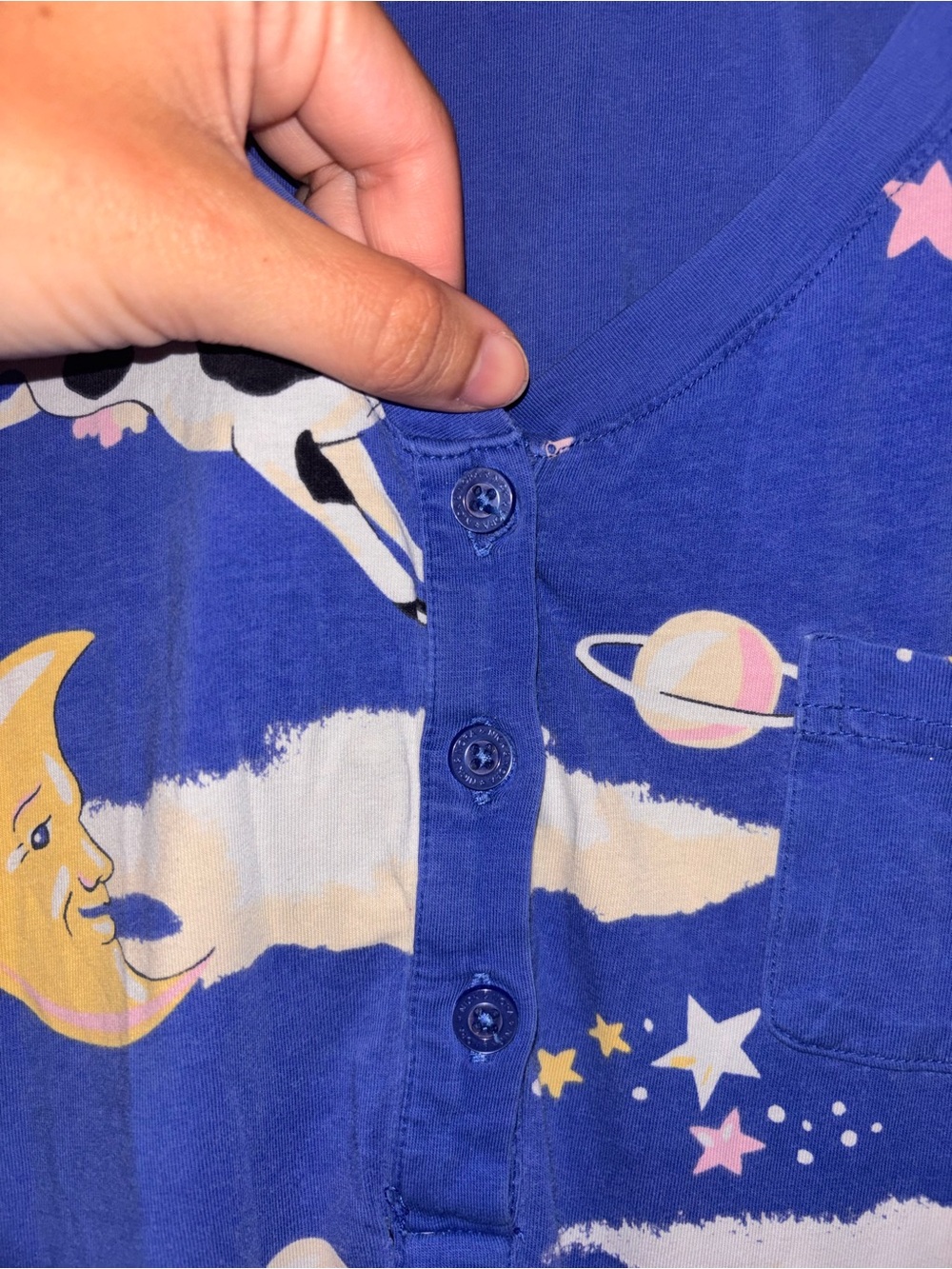 RARE Nick and Nora Cows Jumping Over The Moon Sleep Shirt XL Soft Cozy Cute - Picture 3 of 6